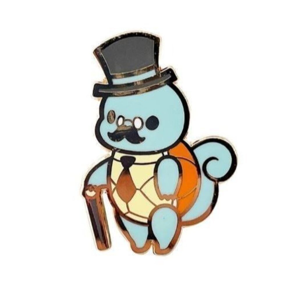 Pokemon Gentlemen Squirtle Enamel Pin - Dapper Collectible - Picture 2 of 4